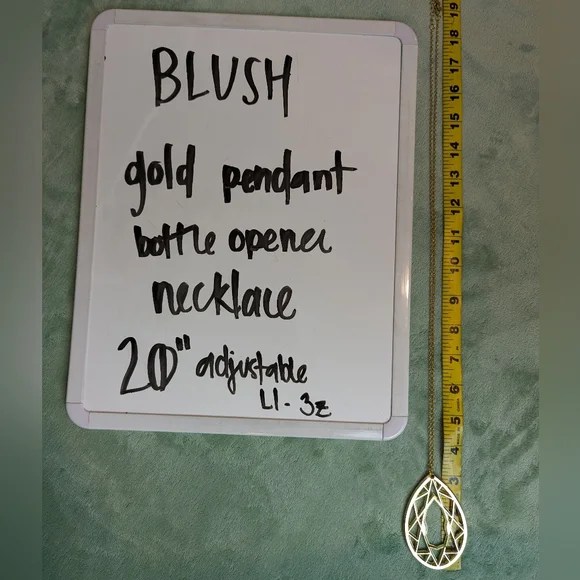 Gold Pendant Bottle Opener Necklace 20" - Picture 2 of 4